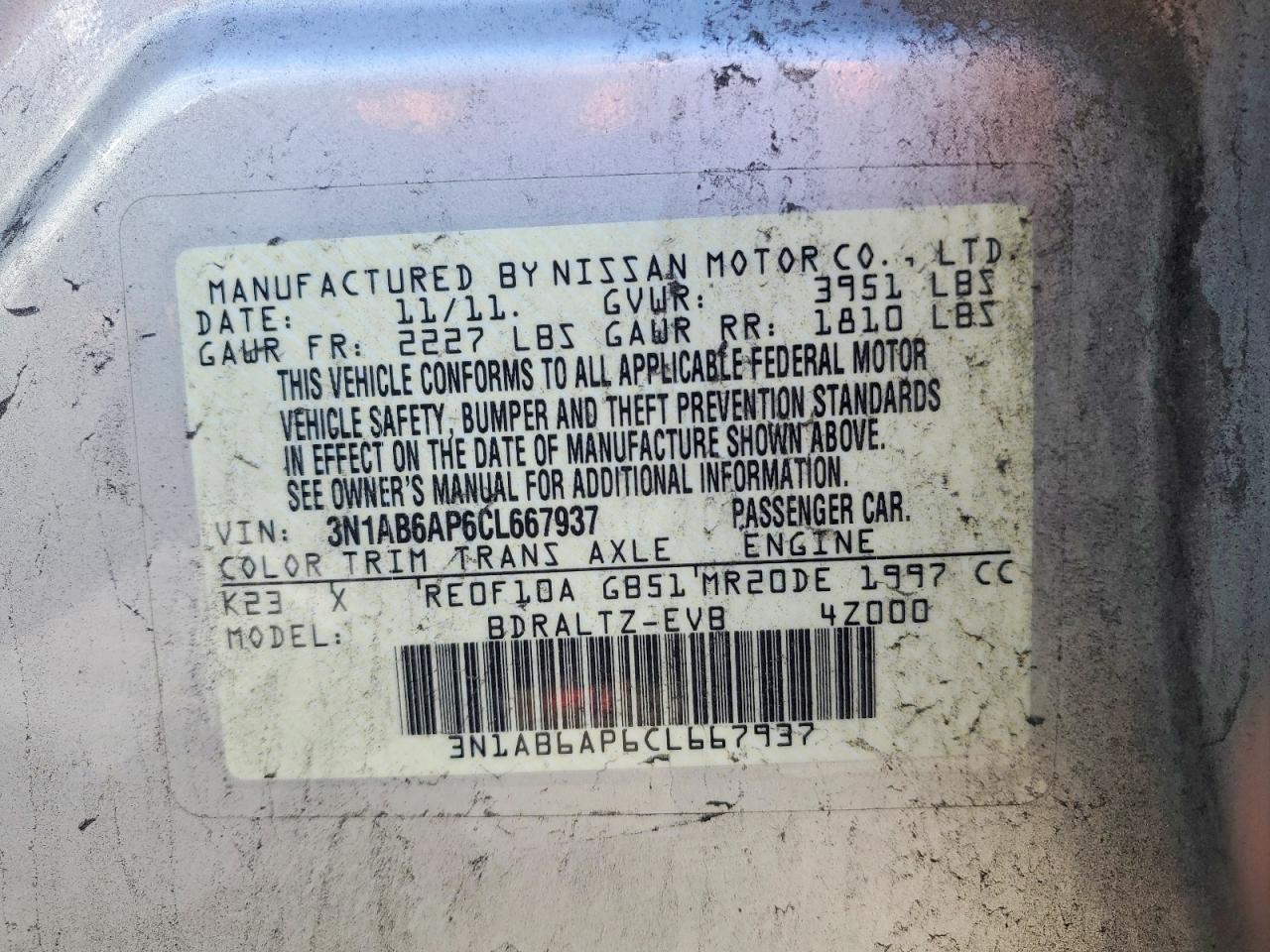 2012 NISSAN SENTRA 2.0 photo 34