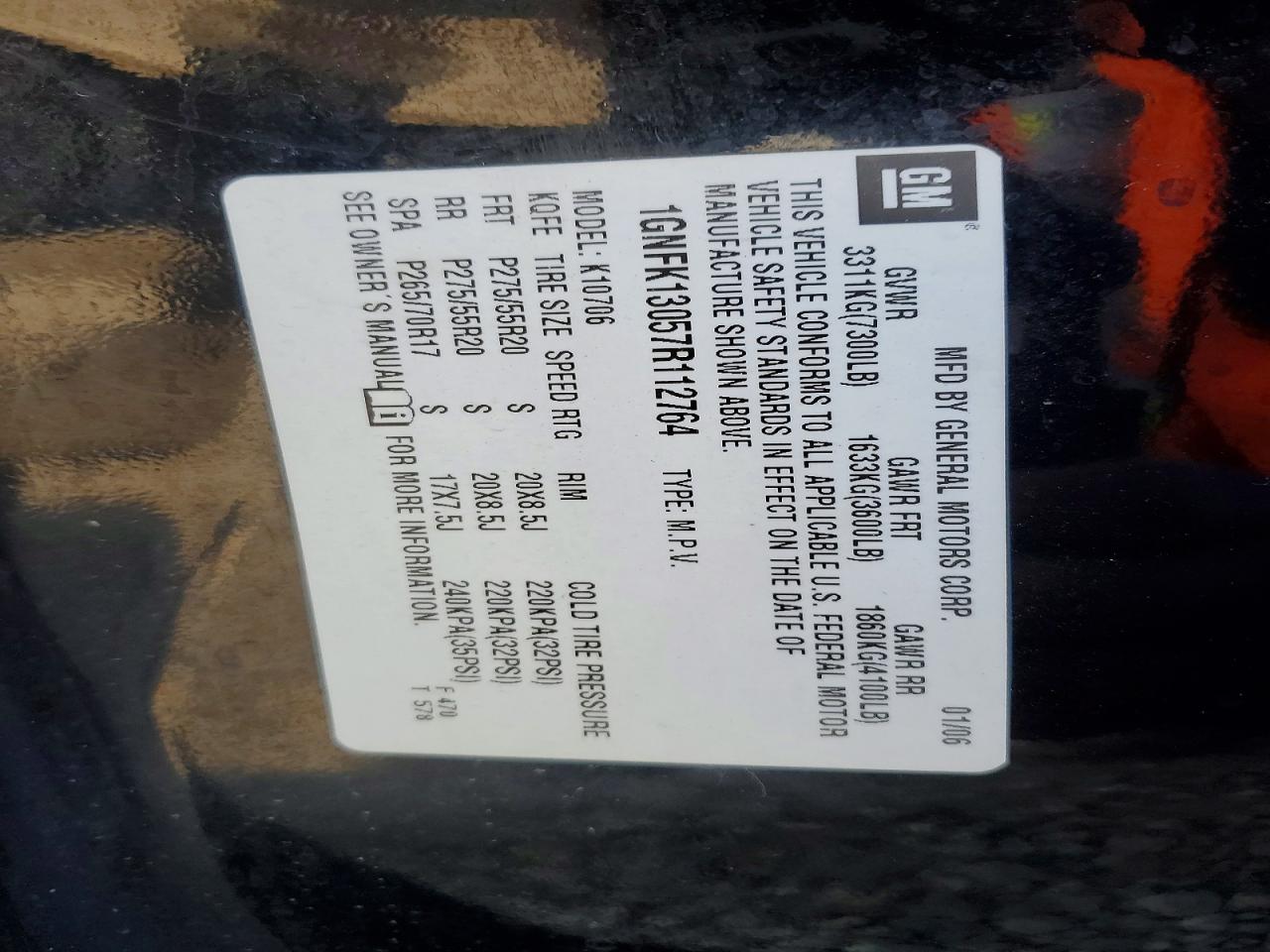 2007 CHEVROLET TAHOE K1500 photo 25