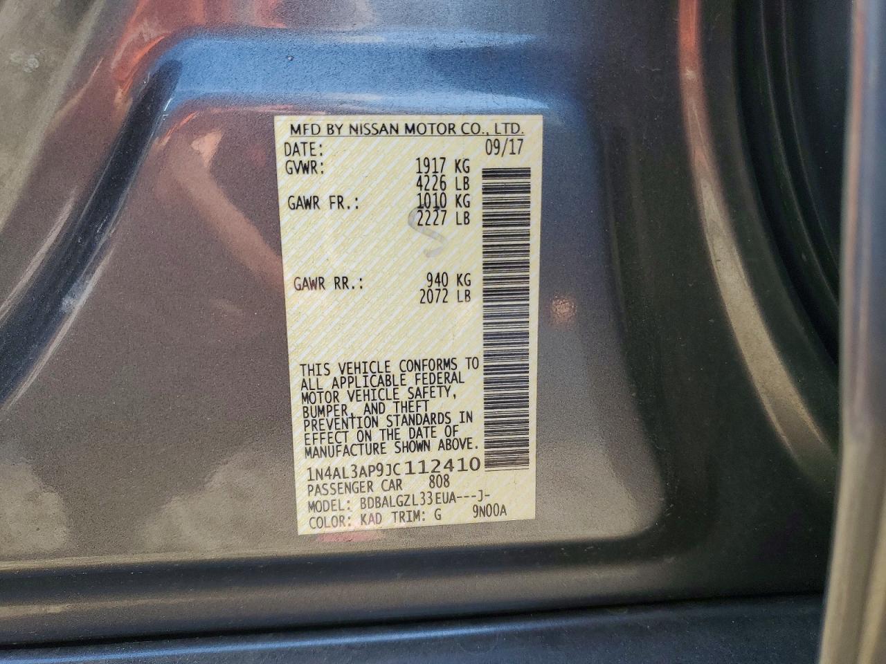 2018 NISSAN ALTIMA 2.5 S photo 12