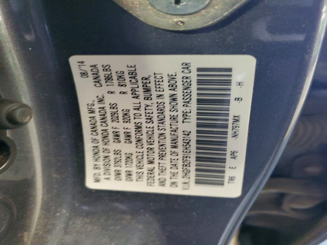 2014 HONDA CIVIC EXL photo 12