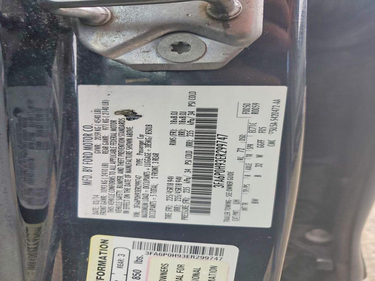 2014 FORD FUSION SE photo 34