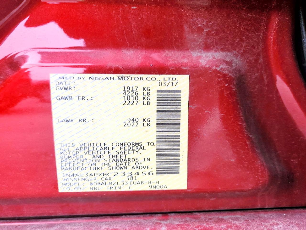 2017 NISSAN ALTIMA 2.5 photo 25