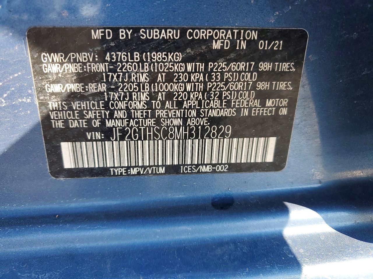 2021 SUBARU CROSSTREK SPORT photo 13