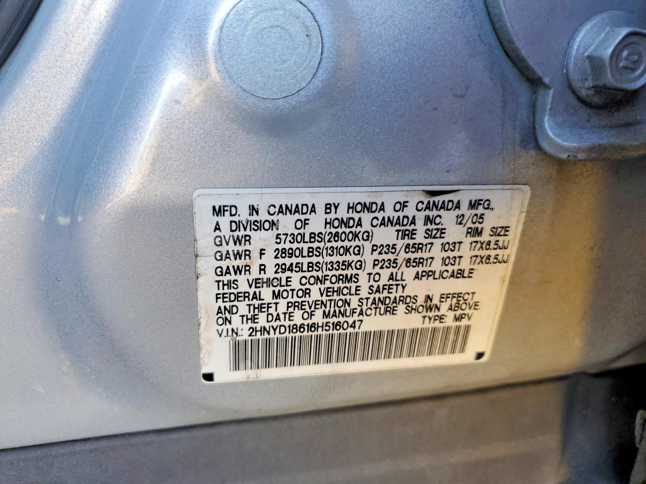 2006 ACURA MDX TOURING photo 12