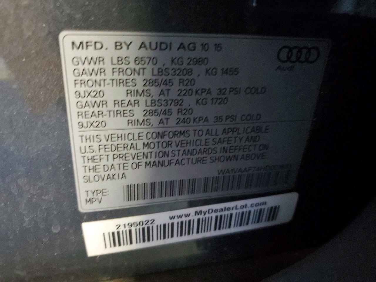 2017 AUDI Q7 PRESTIGE photo 25
