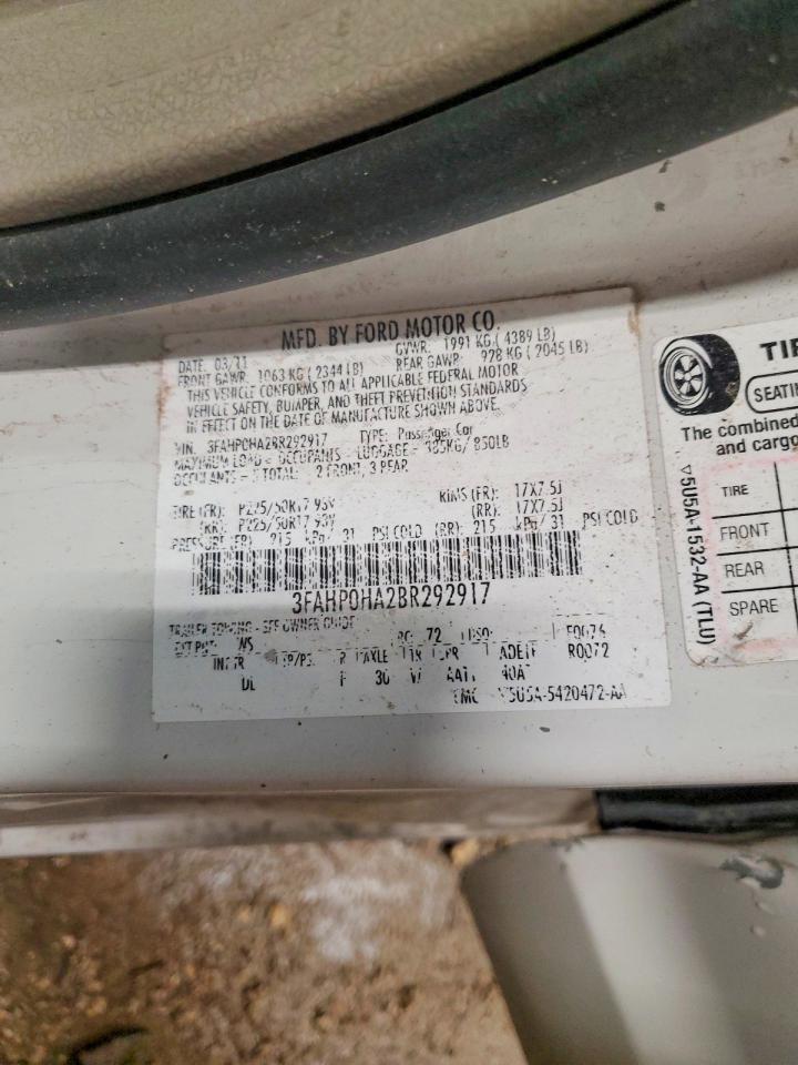 2011 FORD FUSION SE photo 25