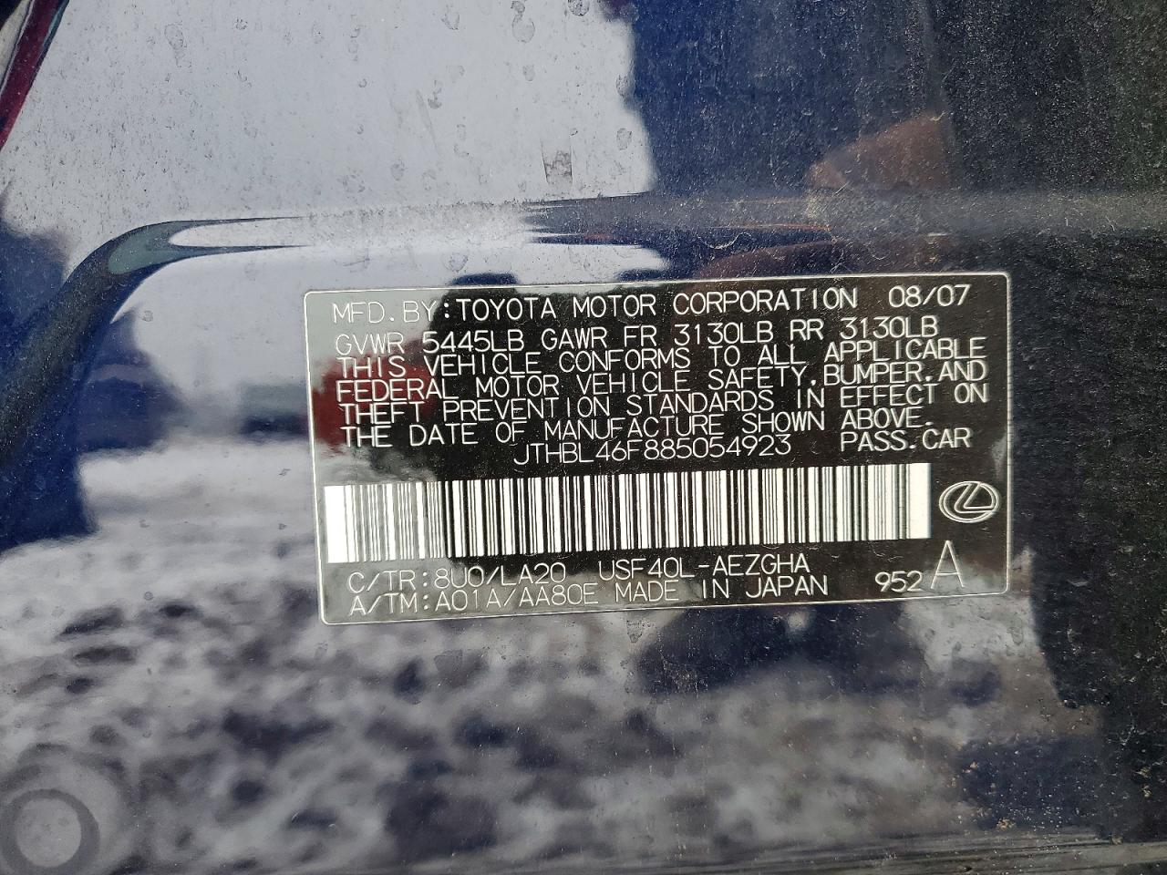 2008 LEXUS LS 460 photo 12