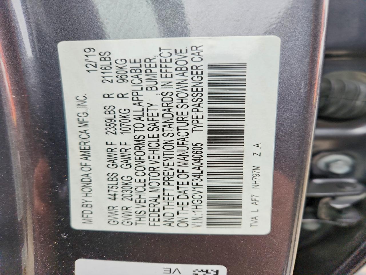 2020 HONDA ACCORD SPORT photo 25