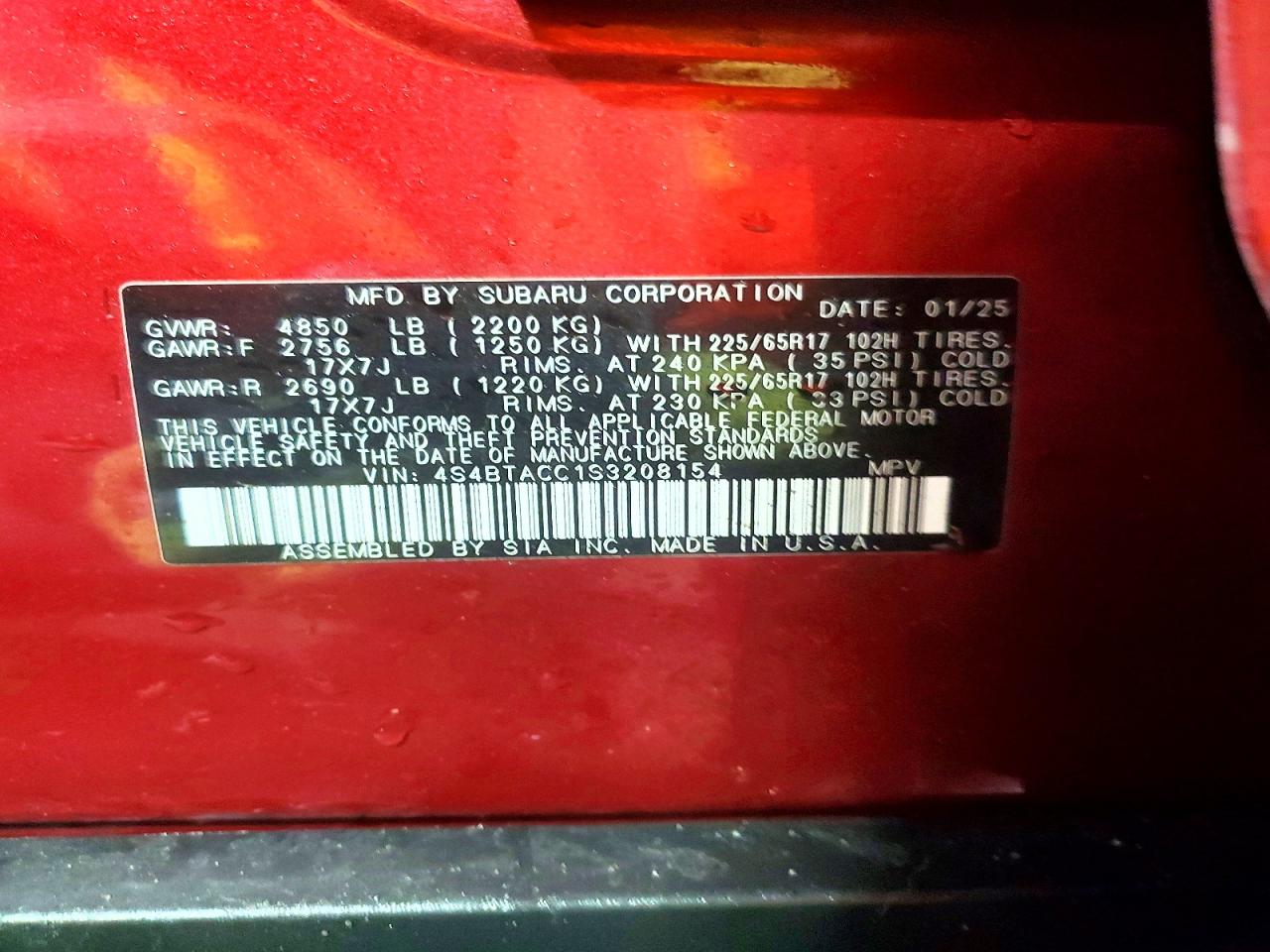 2025 SUBARU OUTBACK PREMIUM photo 25