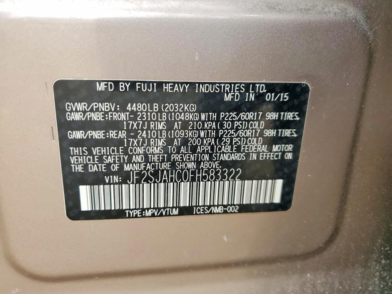 2015 SUBARU FORESTER 2.5I LIMITED photo 13