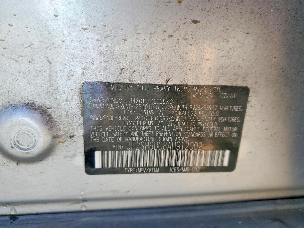 2010 SUBARU FORESTER 2.5X LIMITED photo 12