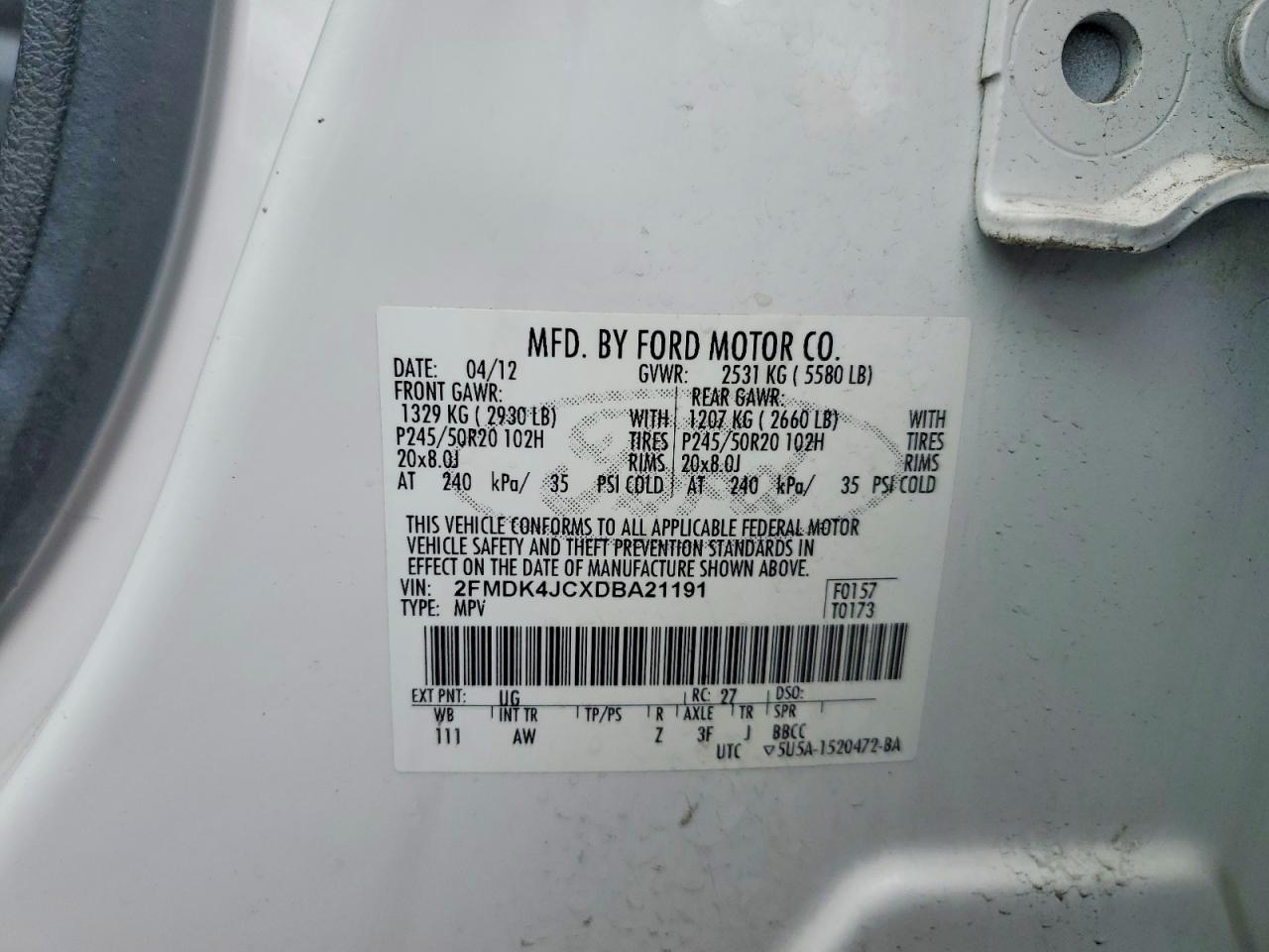 2013 FORD EDGE SEL photo 25
