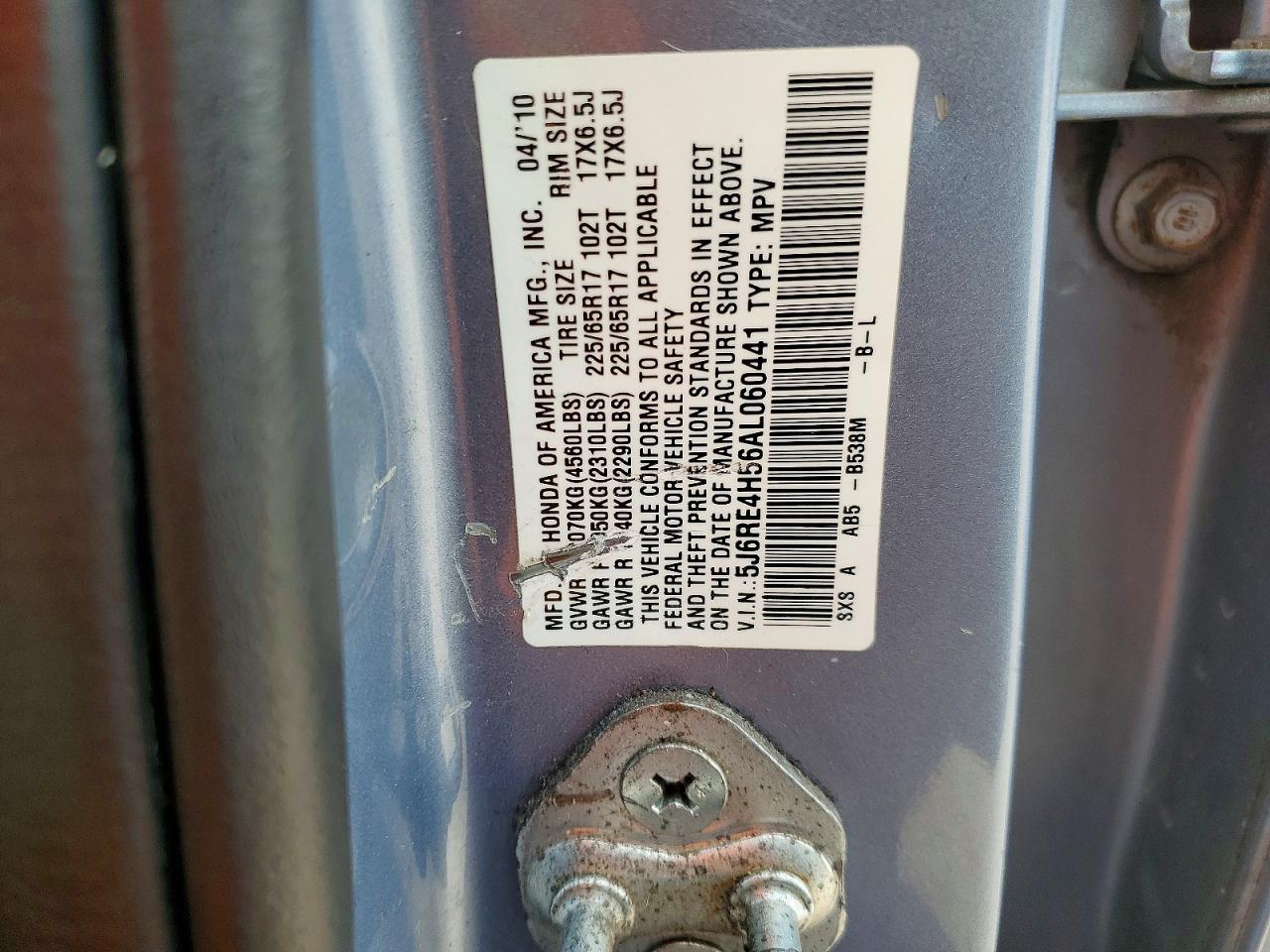 2010 HONDA CR-V EX photo 34