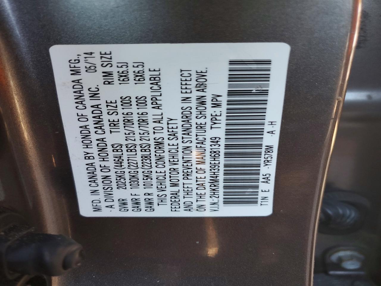 2014 HONDA CR-V LX photo 12