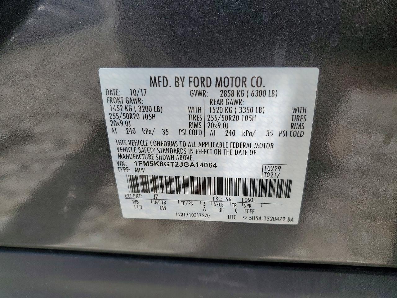 2018 FORD EXPLORER SPORT photo 14