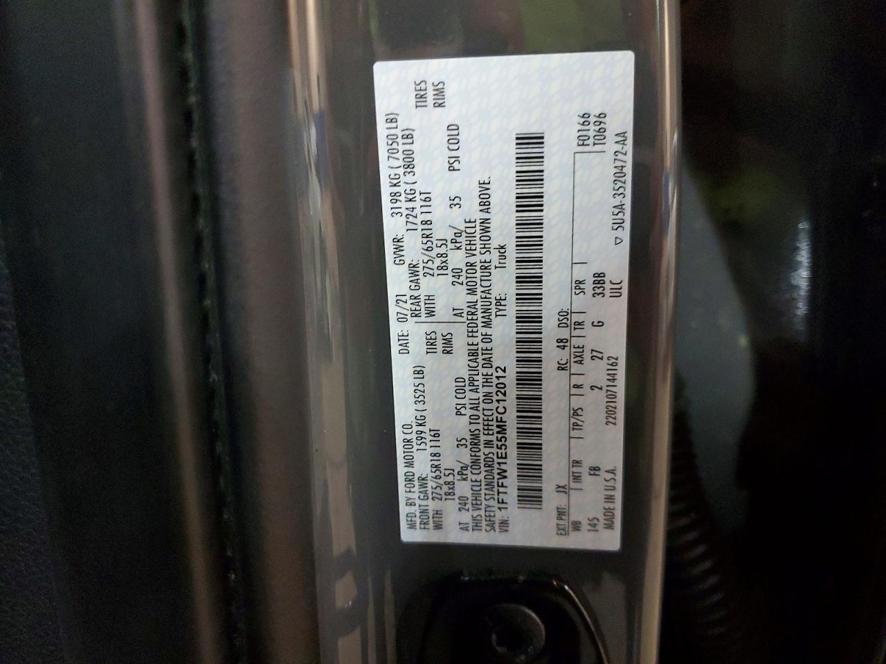 2021 FORD F150 SUPERCREW photo 23