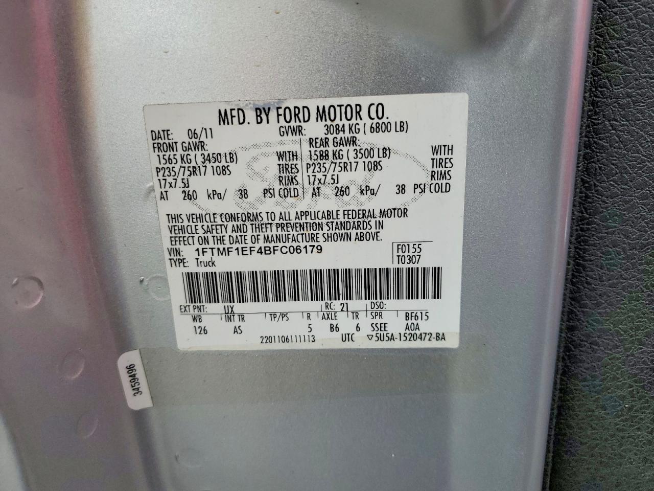 2011 FORD F150 photo 12