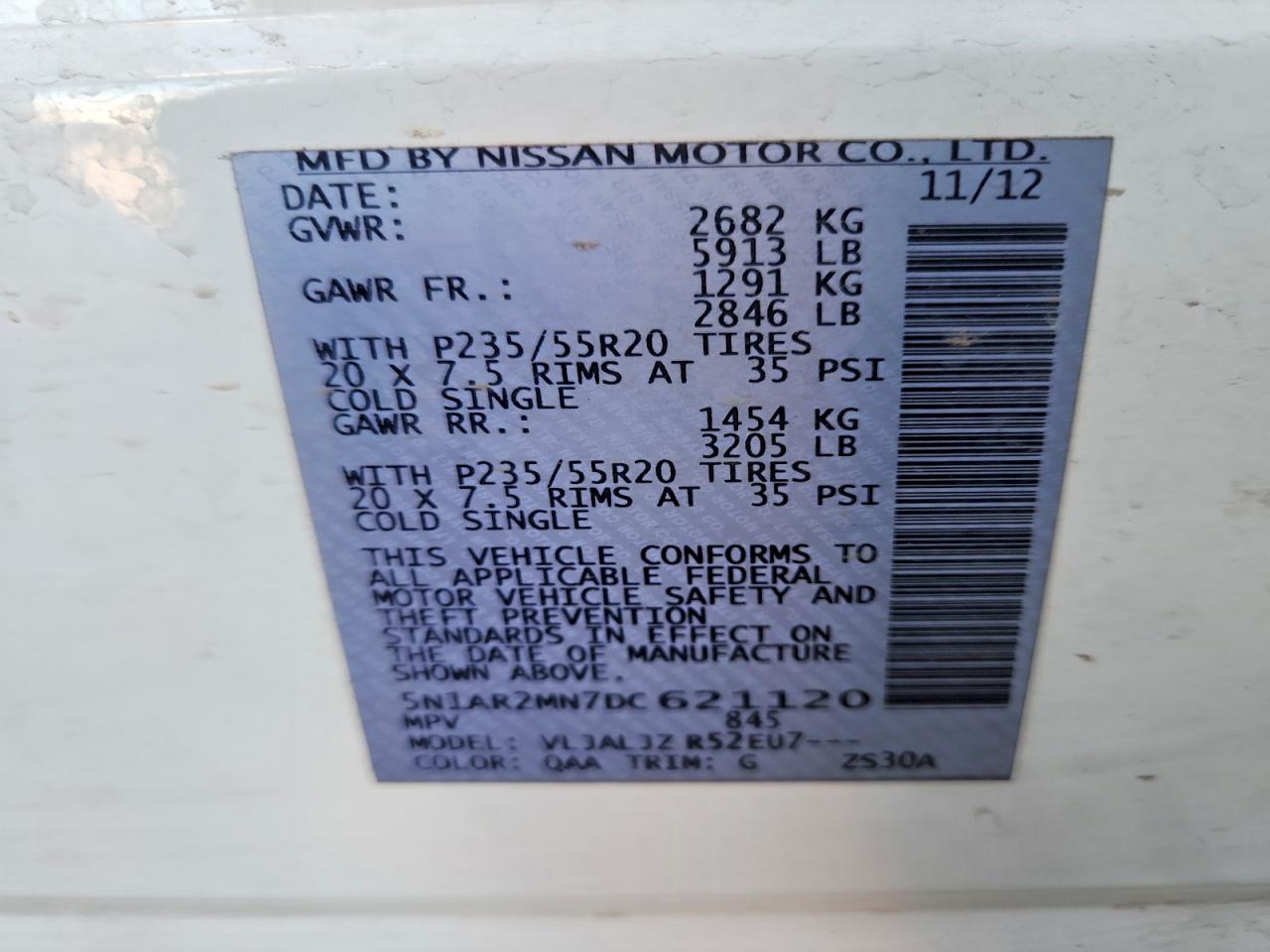 2013 NISSAN PATHFINDER S photo 13