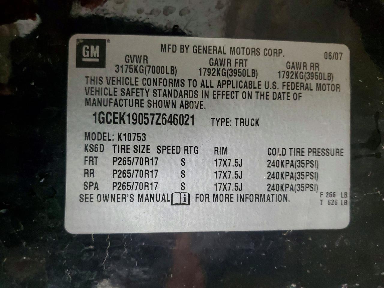 2007 CHEVROLET SILVERADO K1500 photo 23