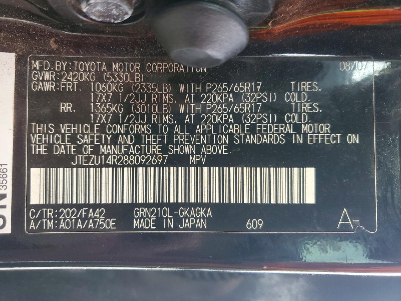 2008 TOYOTA 4RUNNER SR5 photo 25