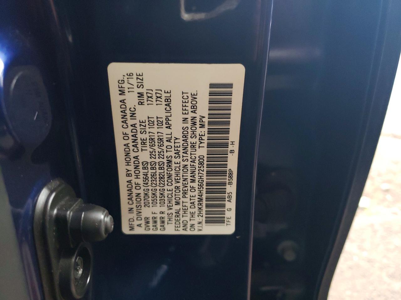 2016 HONDA CR-V EX photo 37