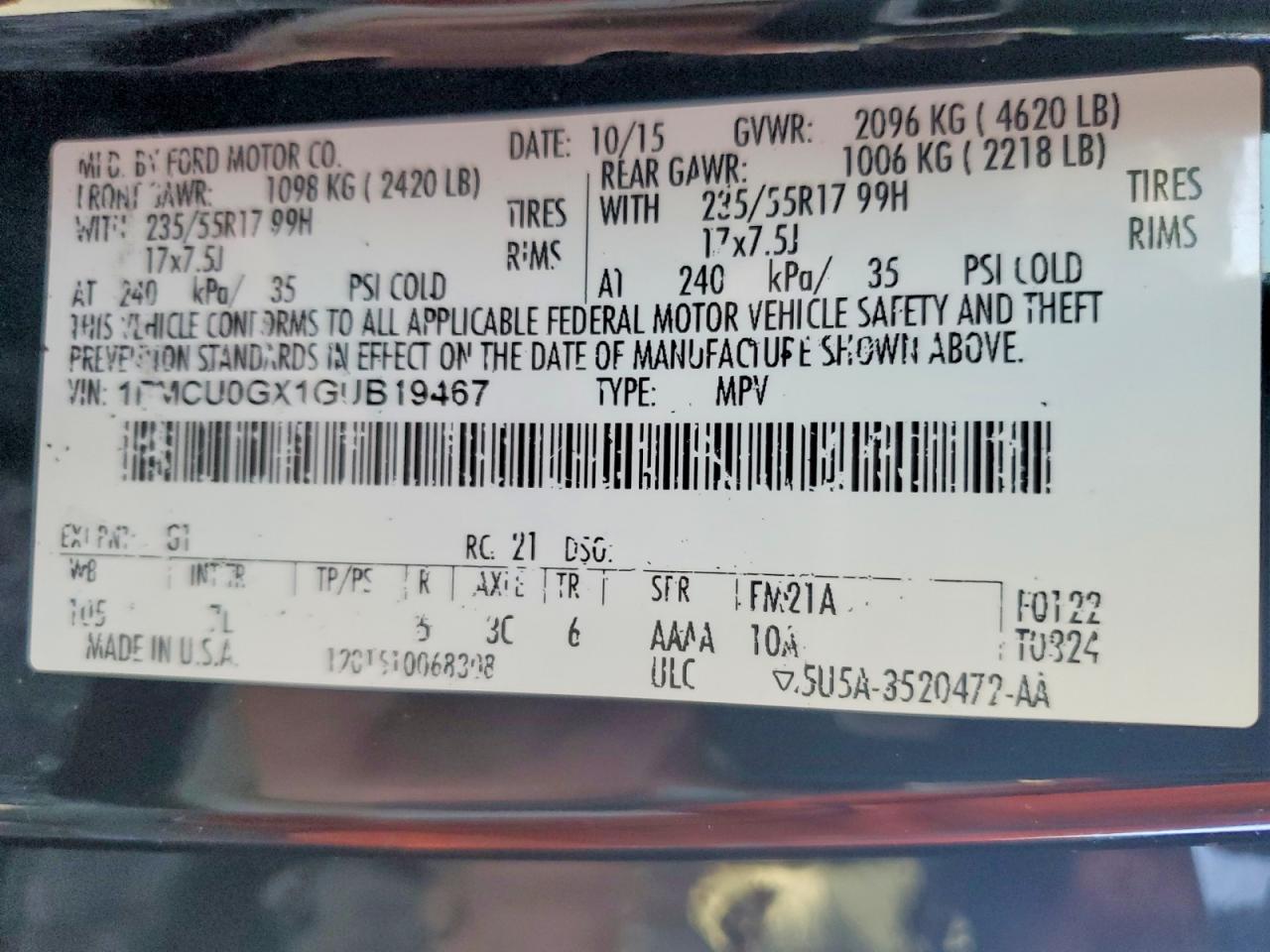 2016 FORD ESCAPE SE photo 25