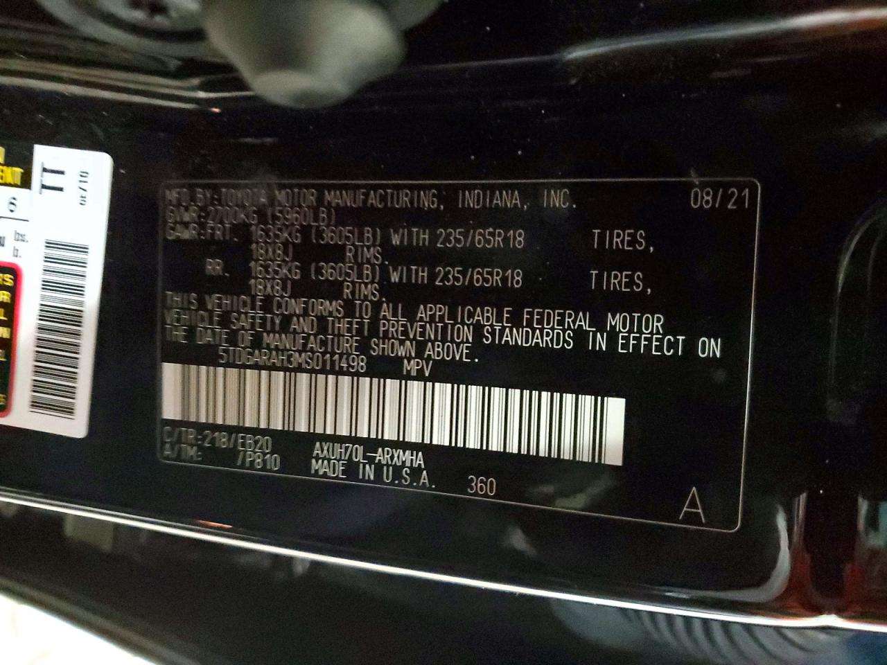 2021 TOYOTA HIGHLANDER HYBRID XLE photo 37