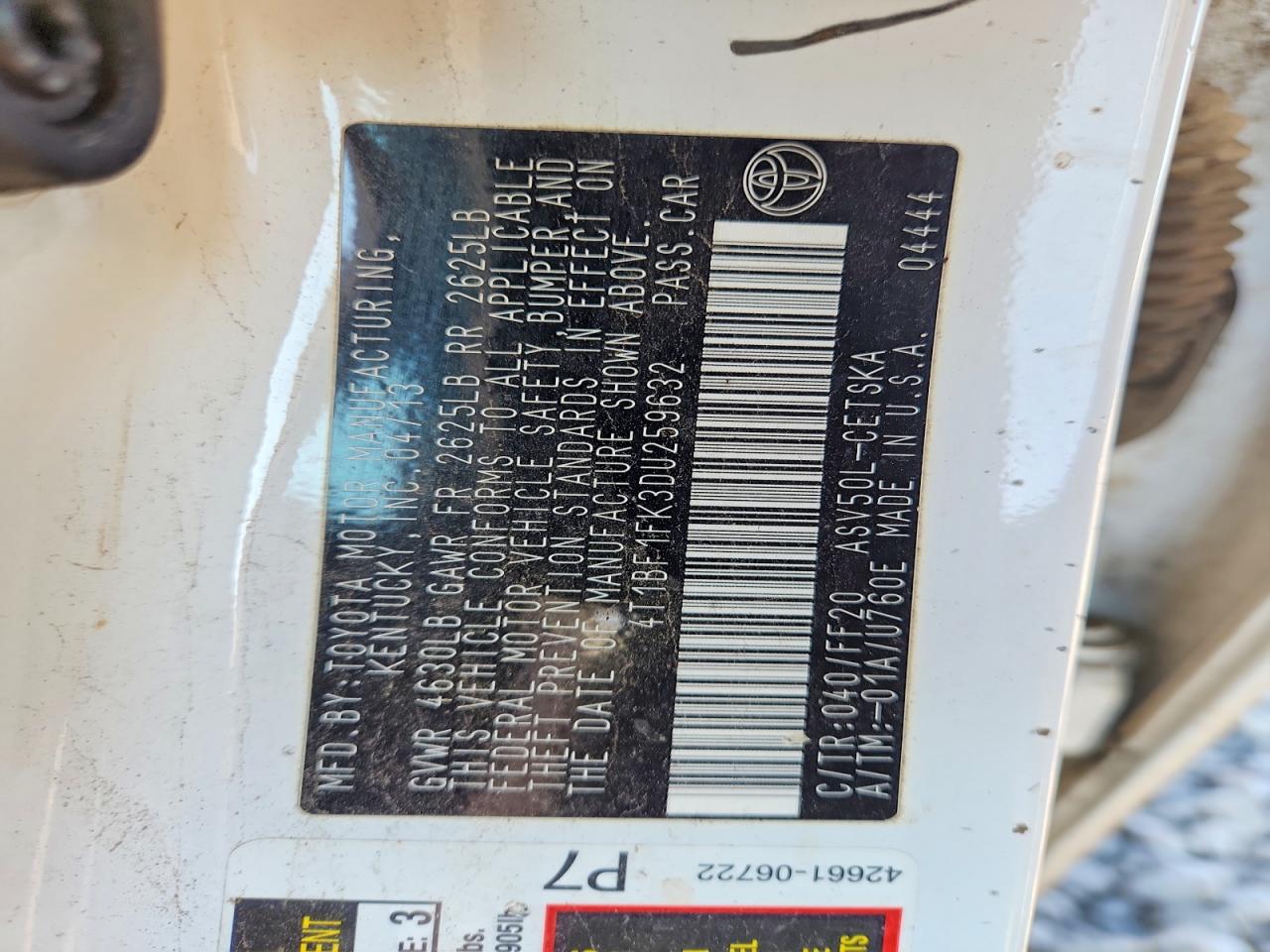 2013 TOYOTA CAMRY SE photo 34