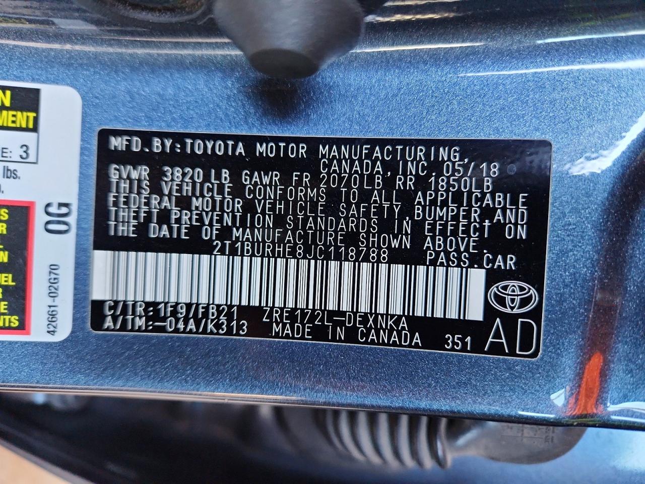 2018 TOYOTA COROLLA LE photo 25