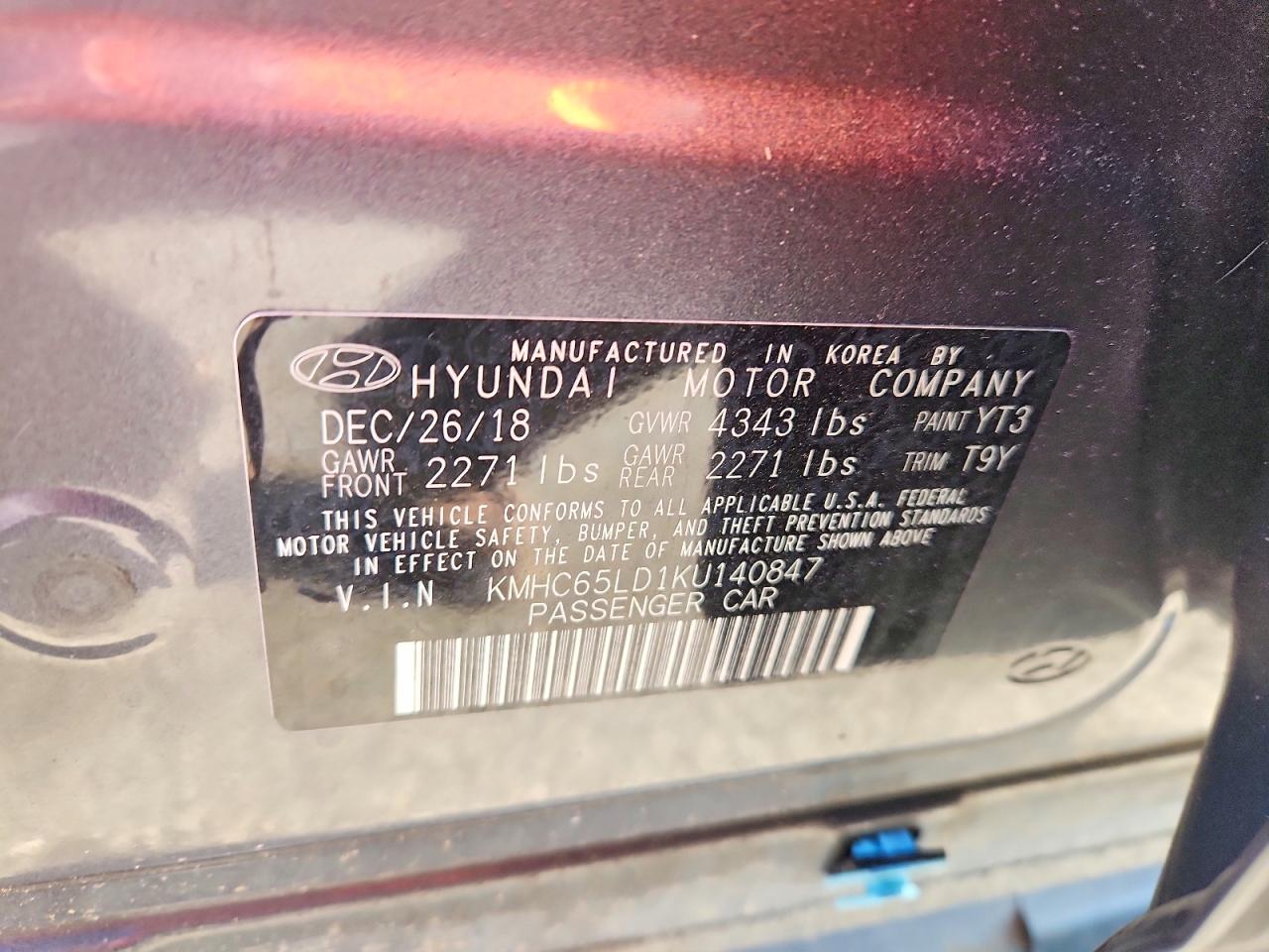 2019 HYUNDAI IONIQ photo 23
