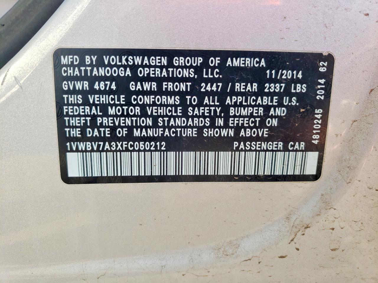2015 VOLKSWAGEN PASSAT SE photo 23