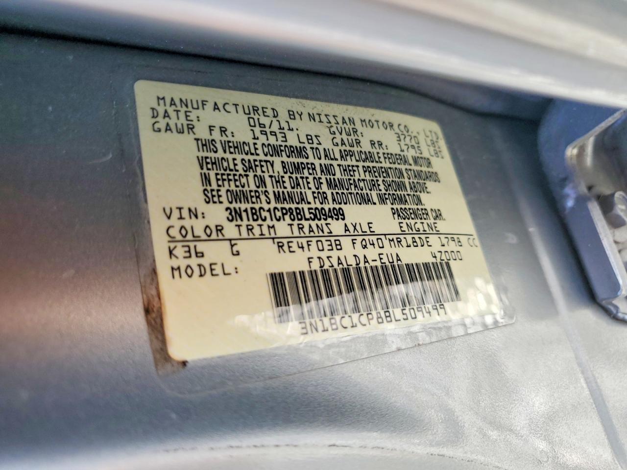 2011 NISSAN VERSA 1.8 S photo 23