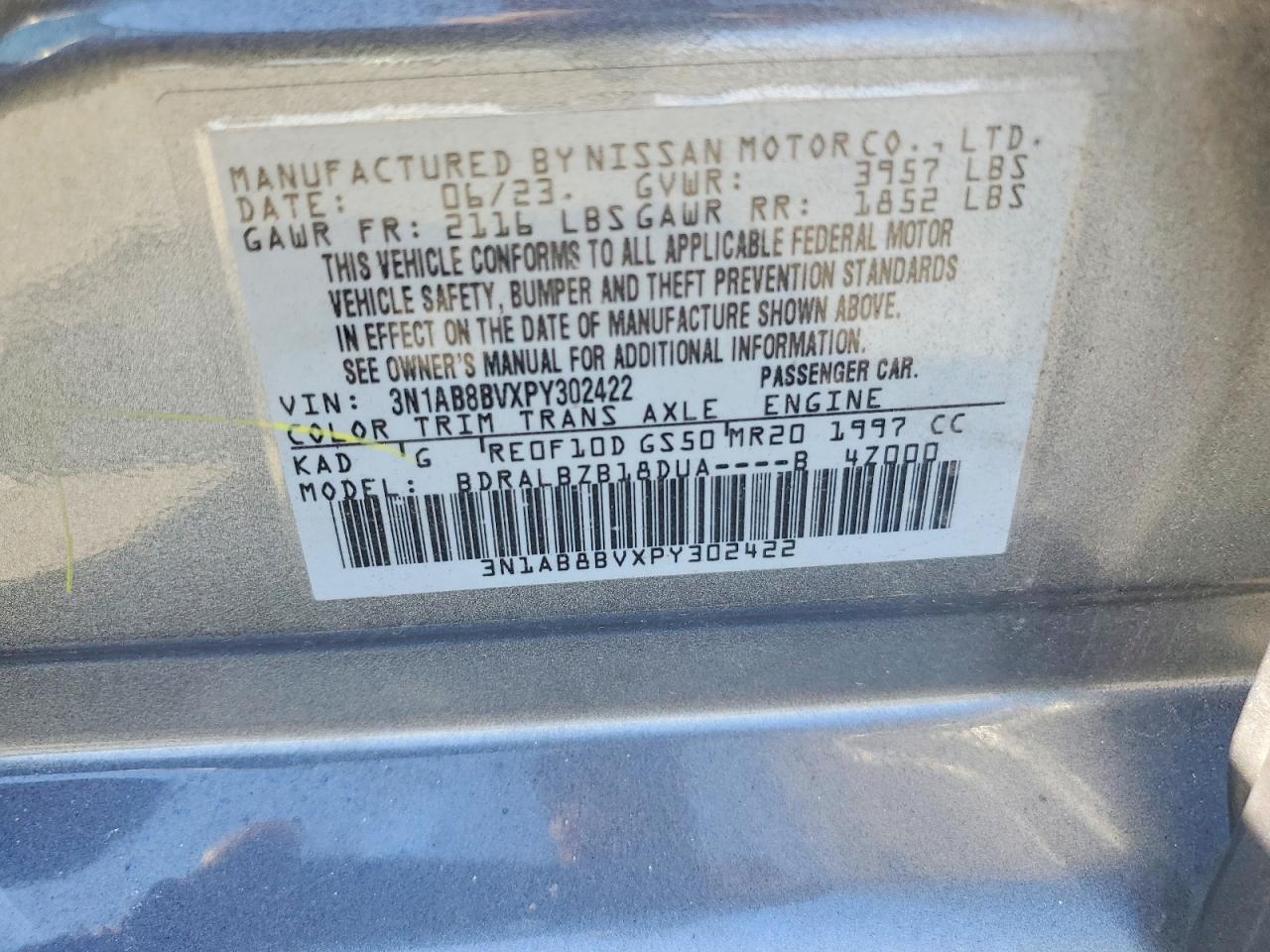 2023 NISSAN SENTRA S photo 12