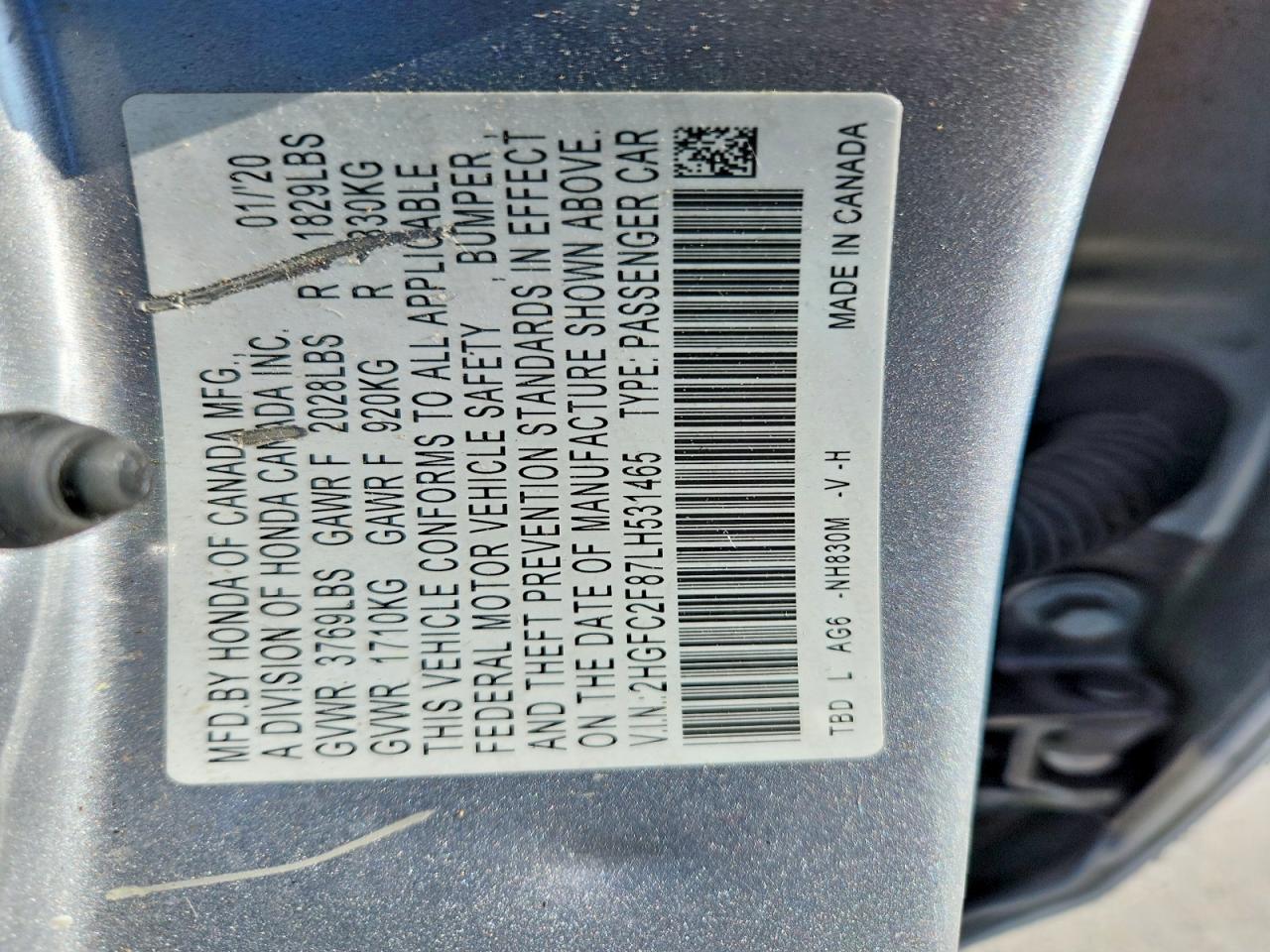 2020 HONDA CIVIC SPORT photo 23
