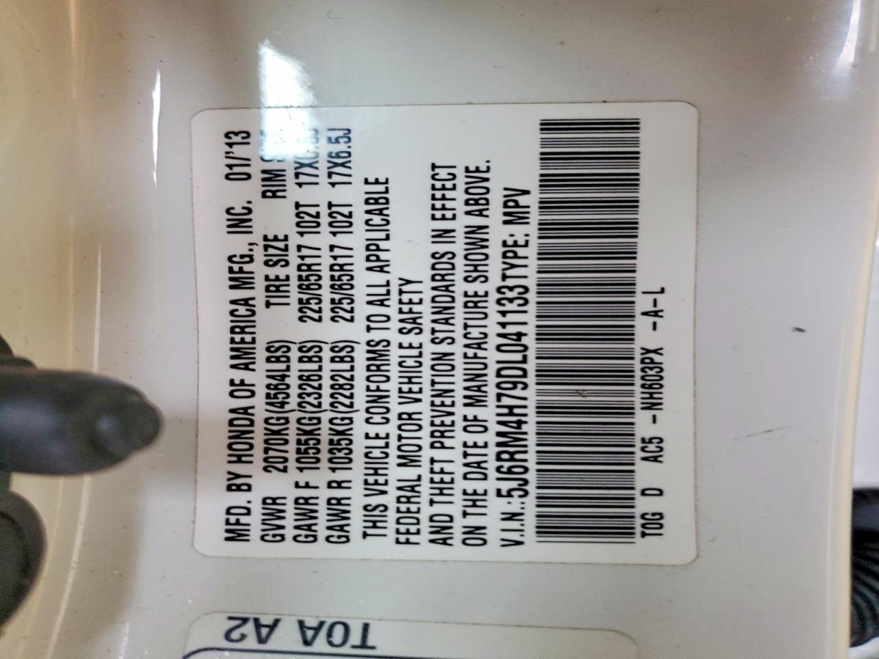 2013 HONDA CR-V EXL photo 14