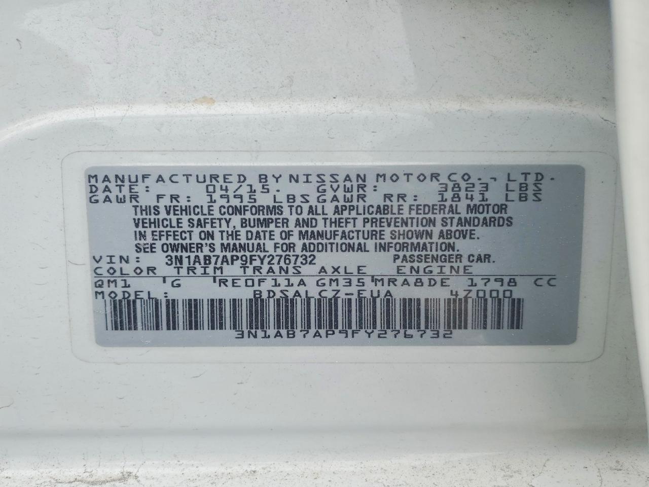 2015 NISSAN SENTRA S photo 23