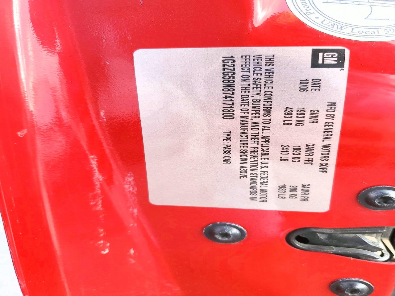 2007 PONTIAC G6 BASE photo 23