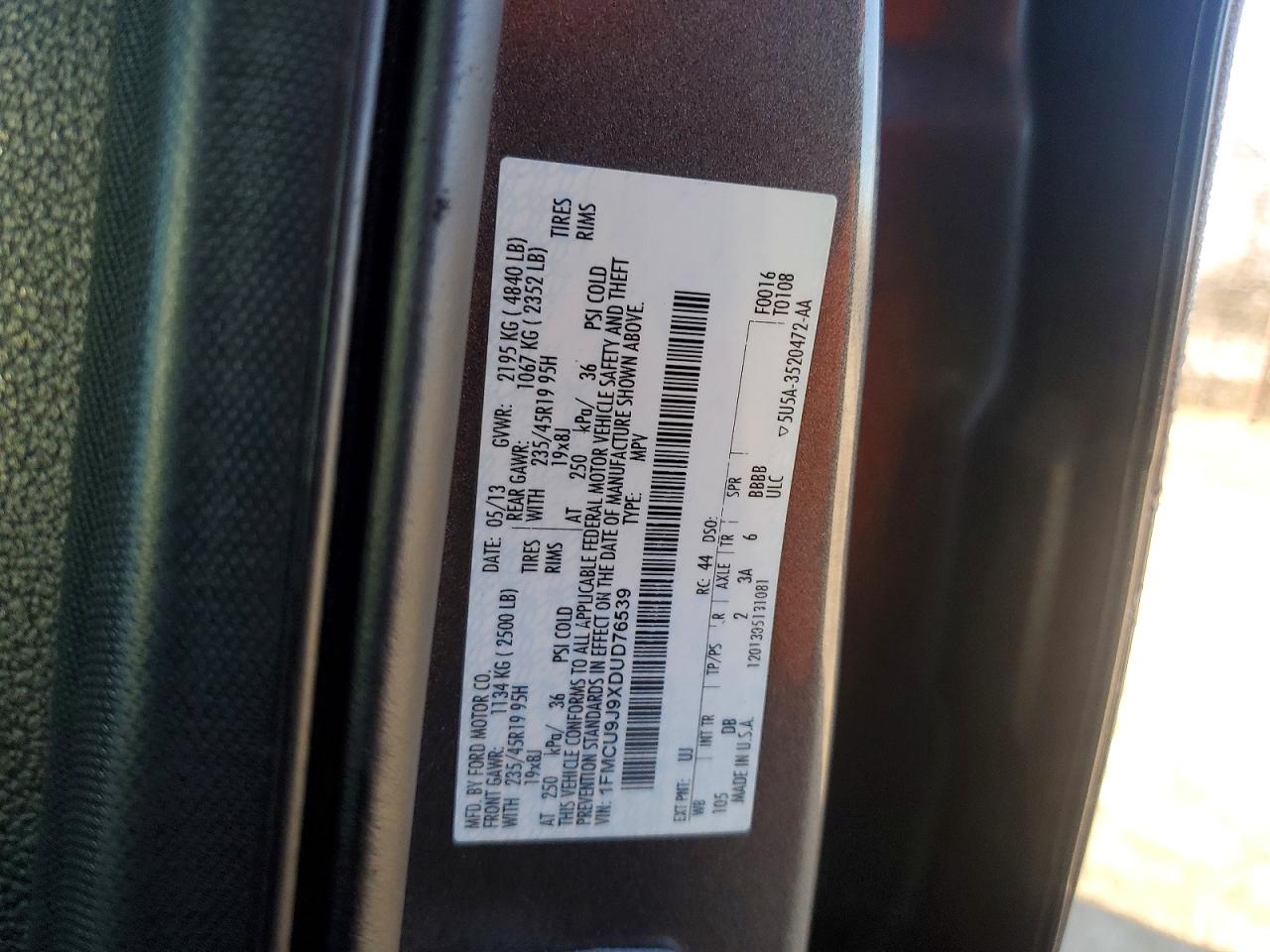 2013 FORD ESCAPE TITANIUM photo 12