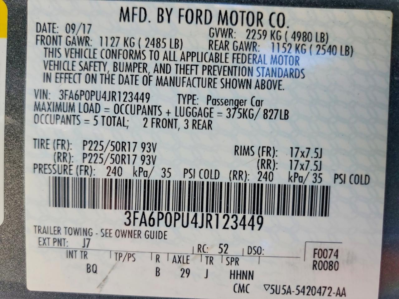 2018 FORD FUSION SE PHEV photo 25