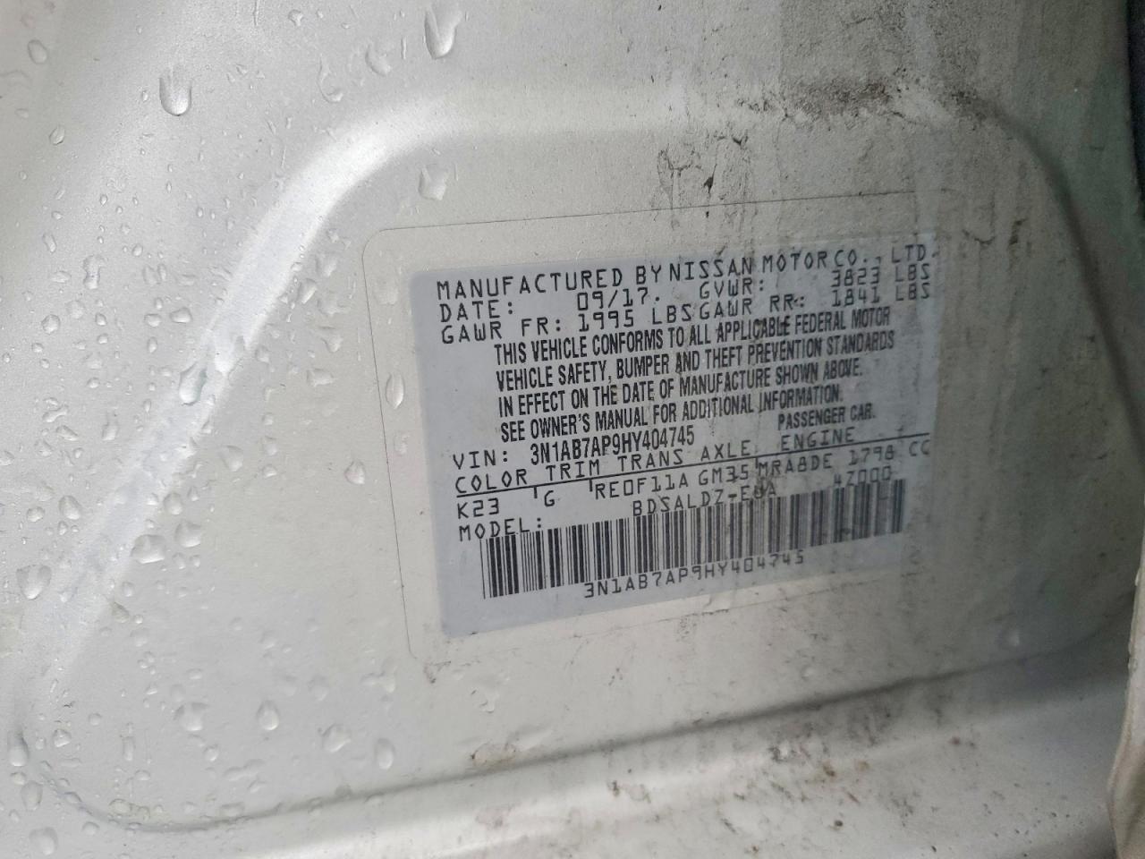 2017 NISSAN SENTRA S photo 37