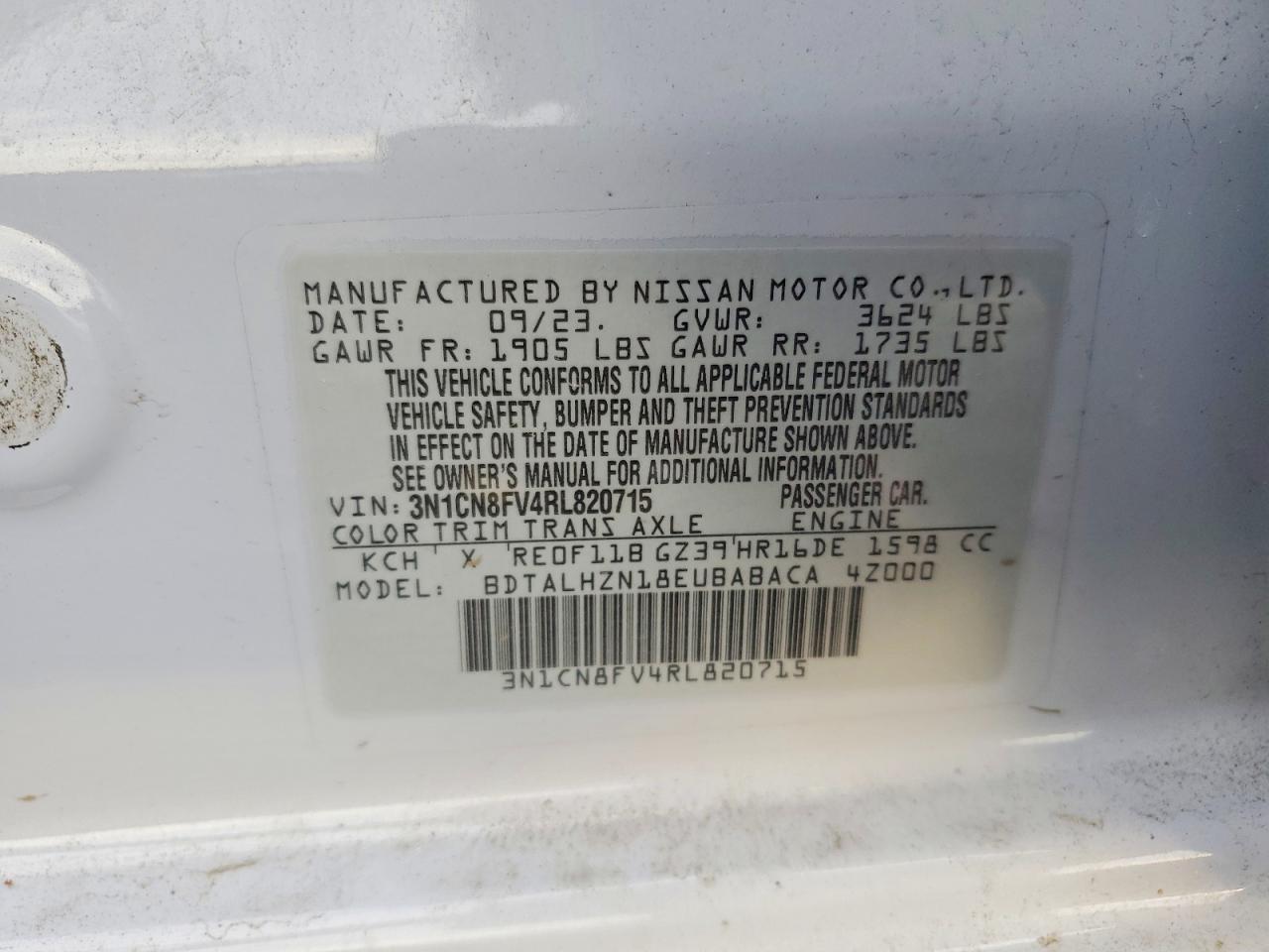 2024 NISSAN VERSA SR photo 13