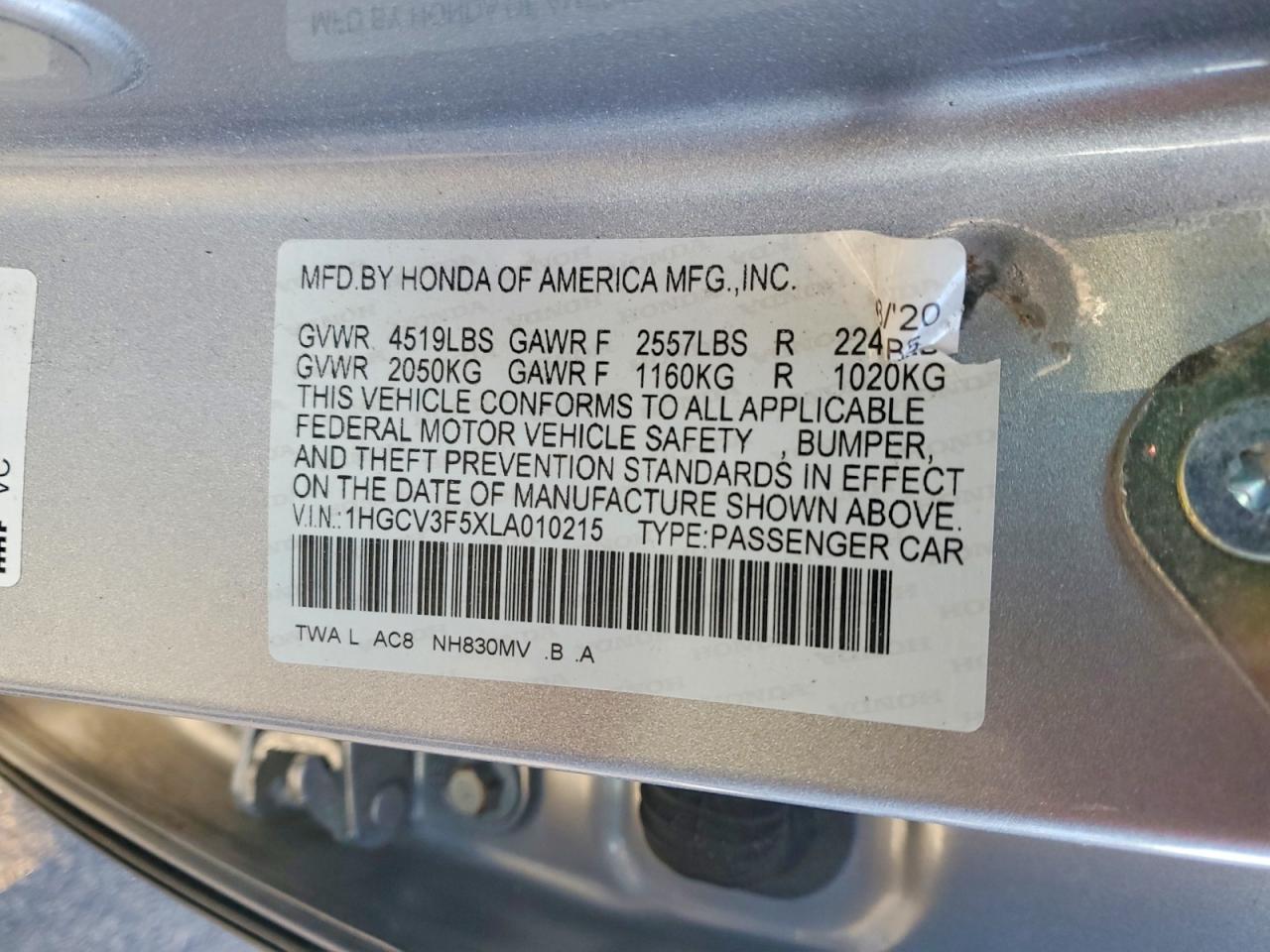 2020 HONDA ACCORD HYBRID EXL photo 34