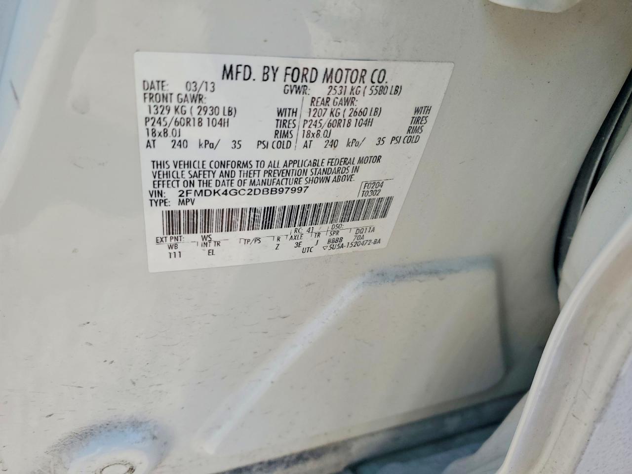 2013 FORD EDGE SE photo 25