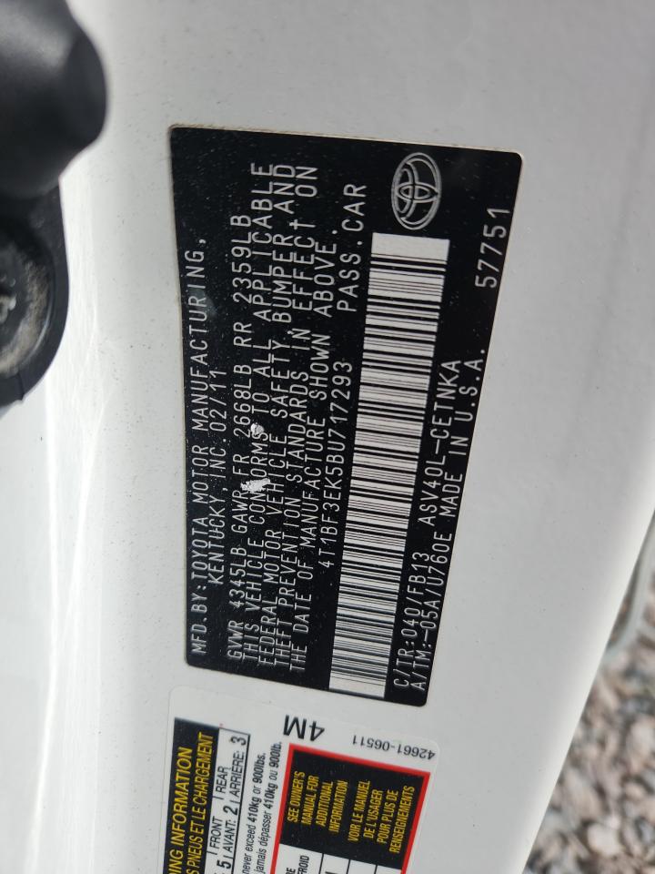 2011 TOYOTA CAMRY BASE photo 12
