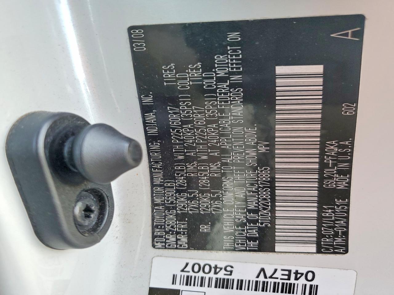 2008 TOYOTA SIENNA XLE photo 53