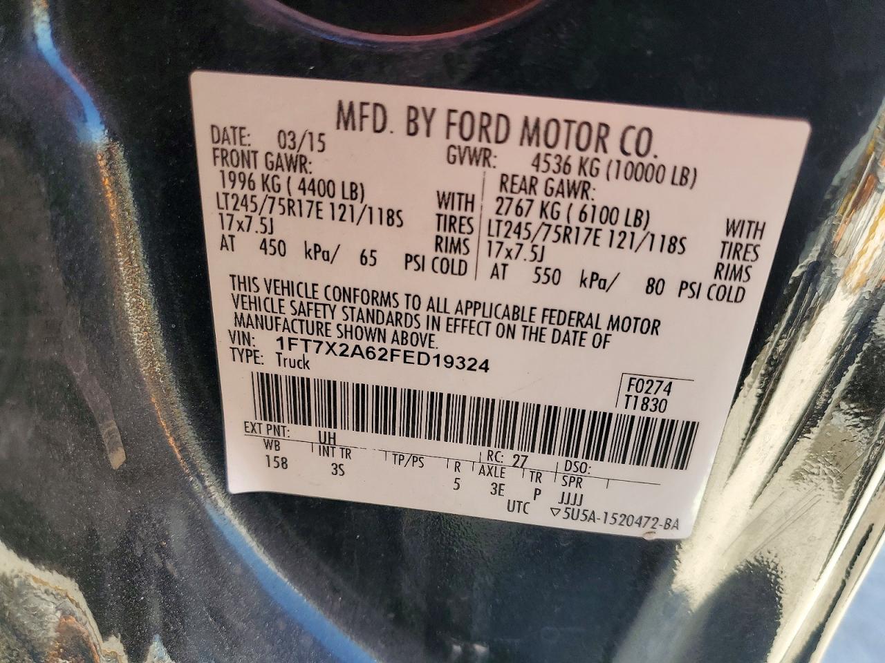 2015 FORD F250 SUPER DUTY photo 12