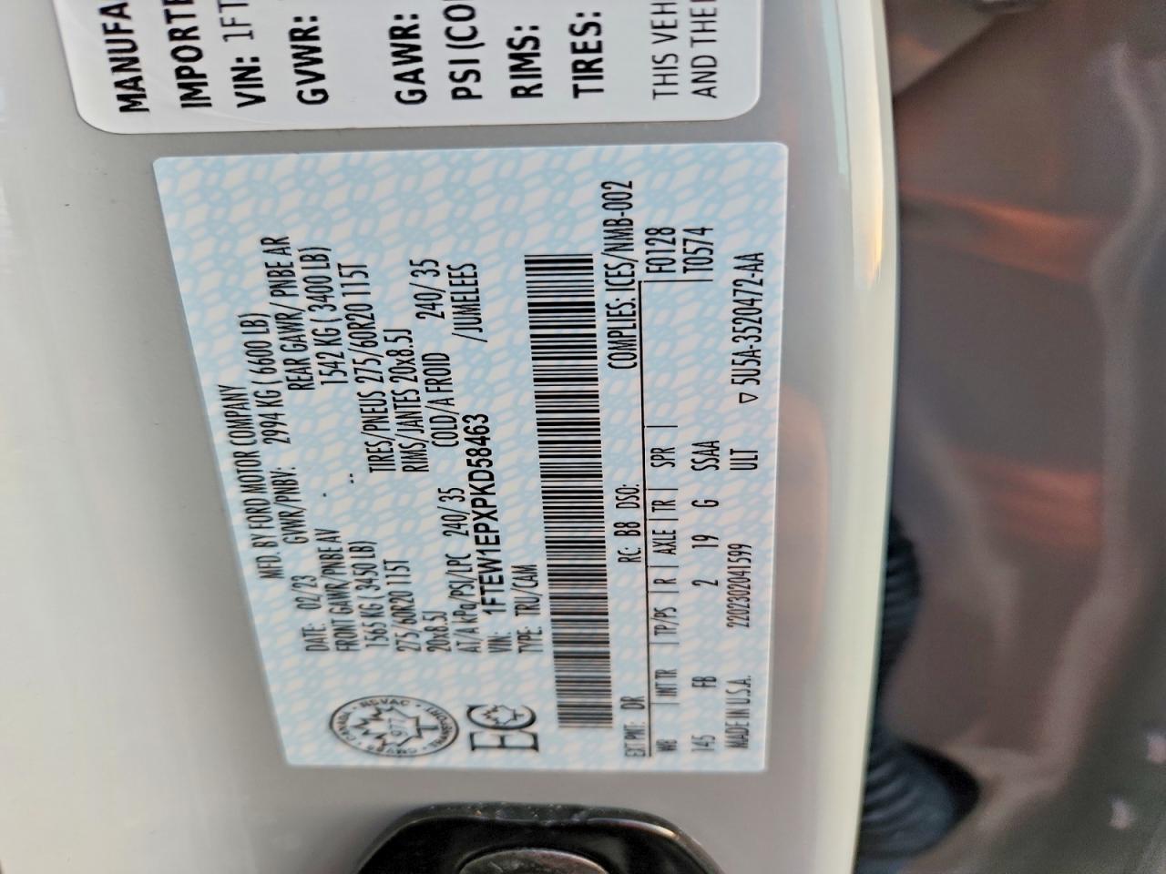 2023 FORD F150 SUPERCREW photo 13
