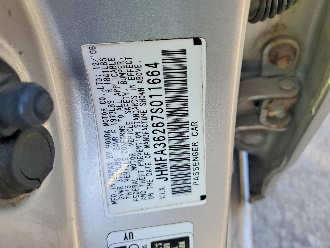 2007 HONDA CIVIC photo 23