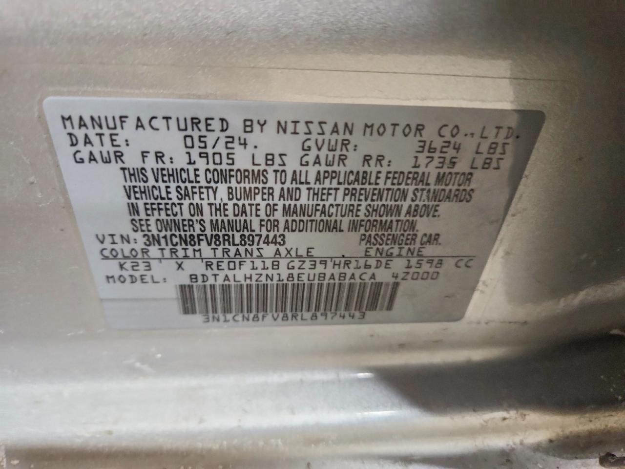 2024 NISSAN VERSA SR photo 23