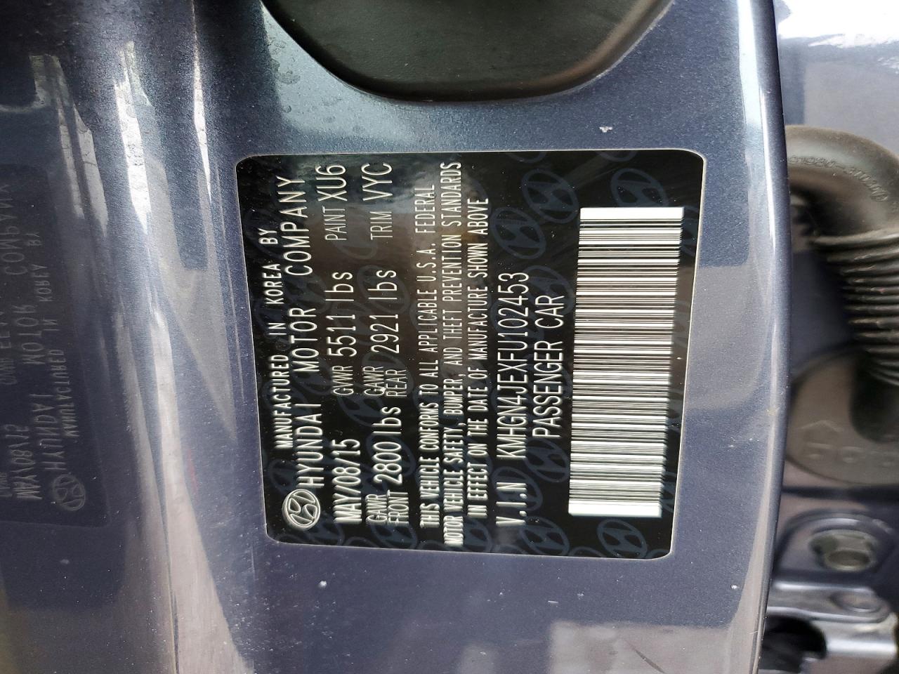 2015 HYUNDAI GENESIS 3.8L photo 23